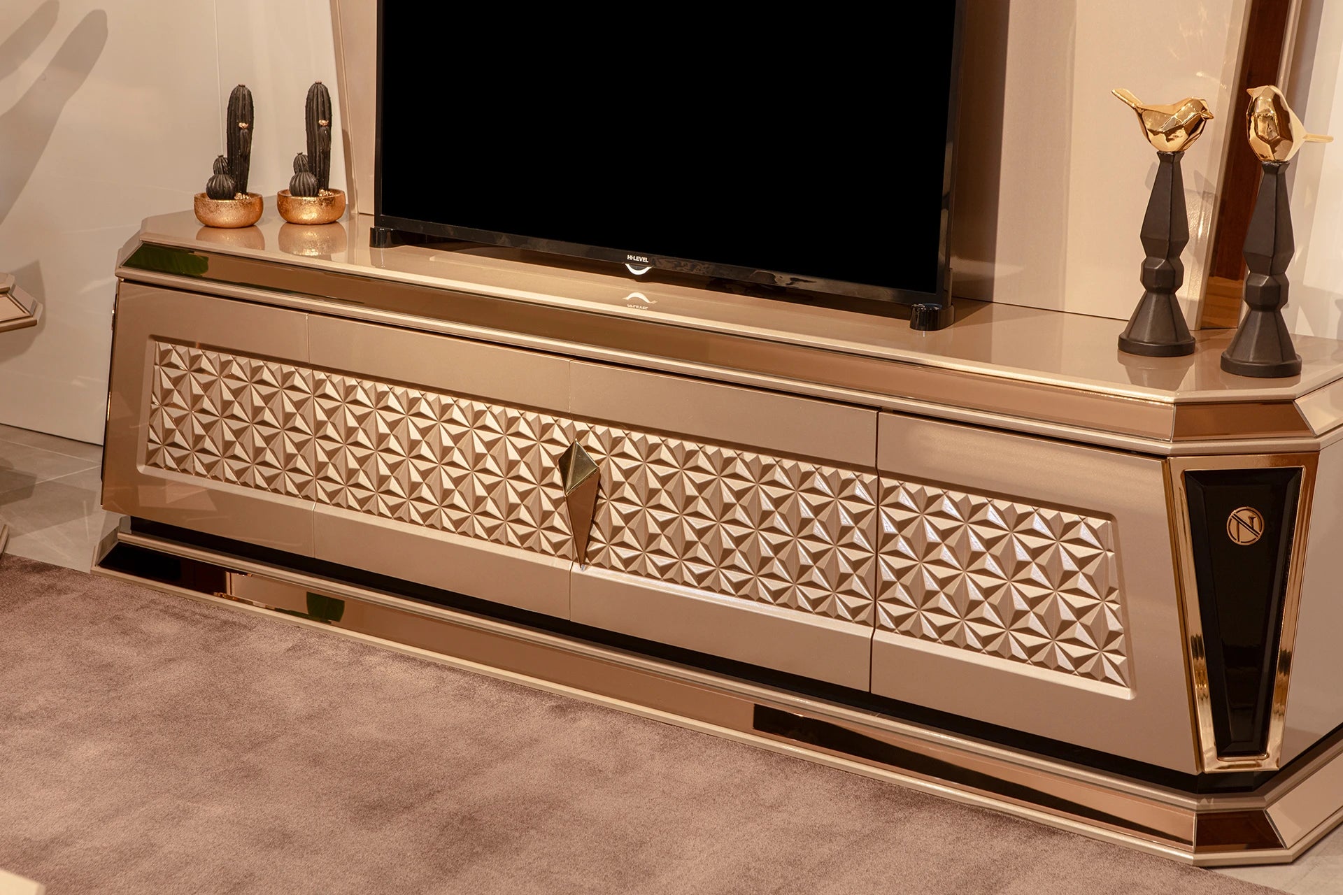 Diamond Wood TV Unit