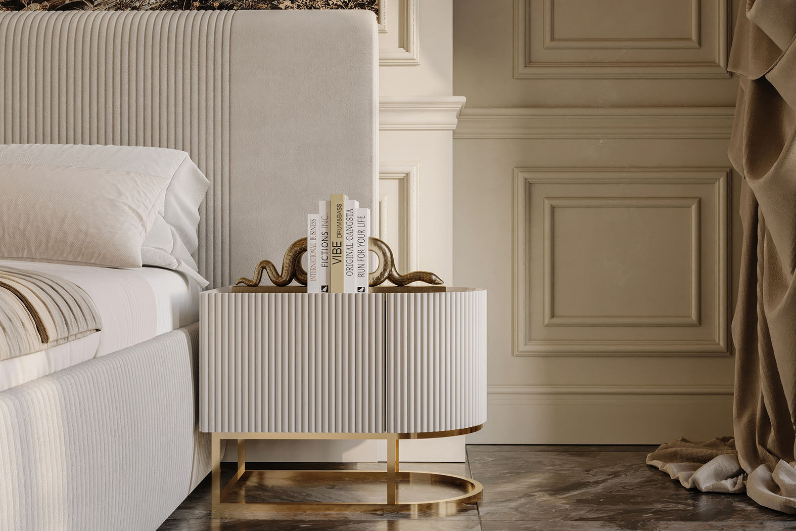 Lyon Cream Bedroom Set