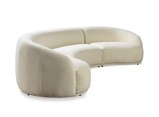 Bonita Ivory Boucle 3-Piece Curved 138" Sectional